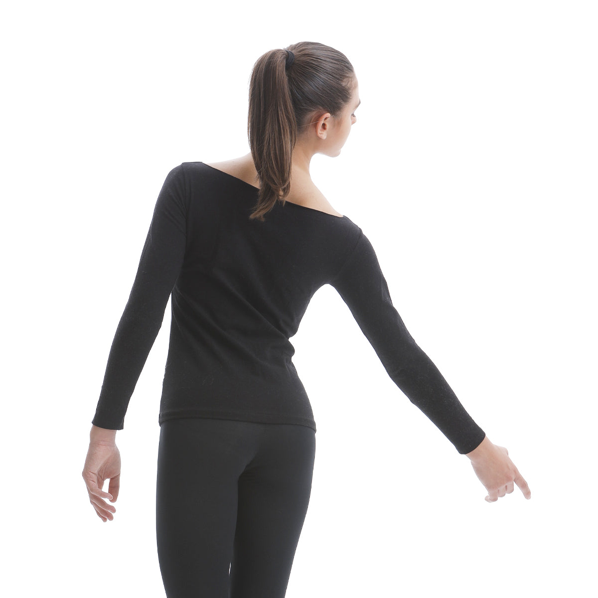 Pamučna košulja s lađastim izrezom dugih rukava