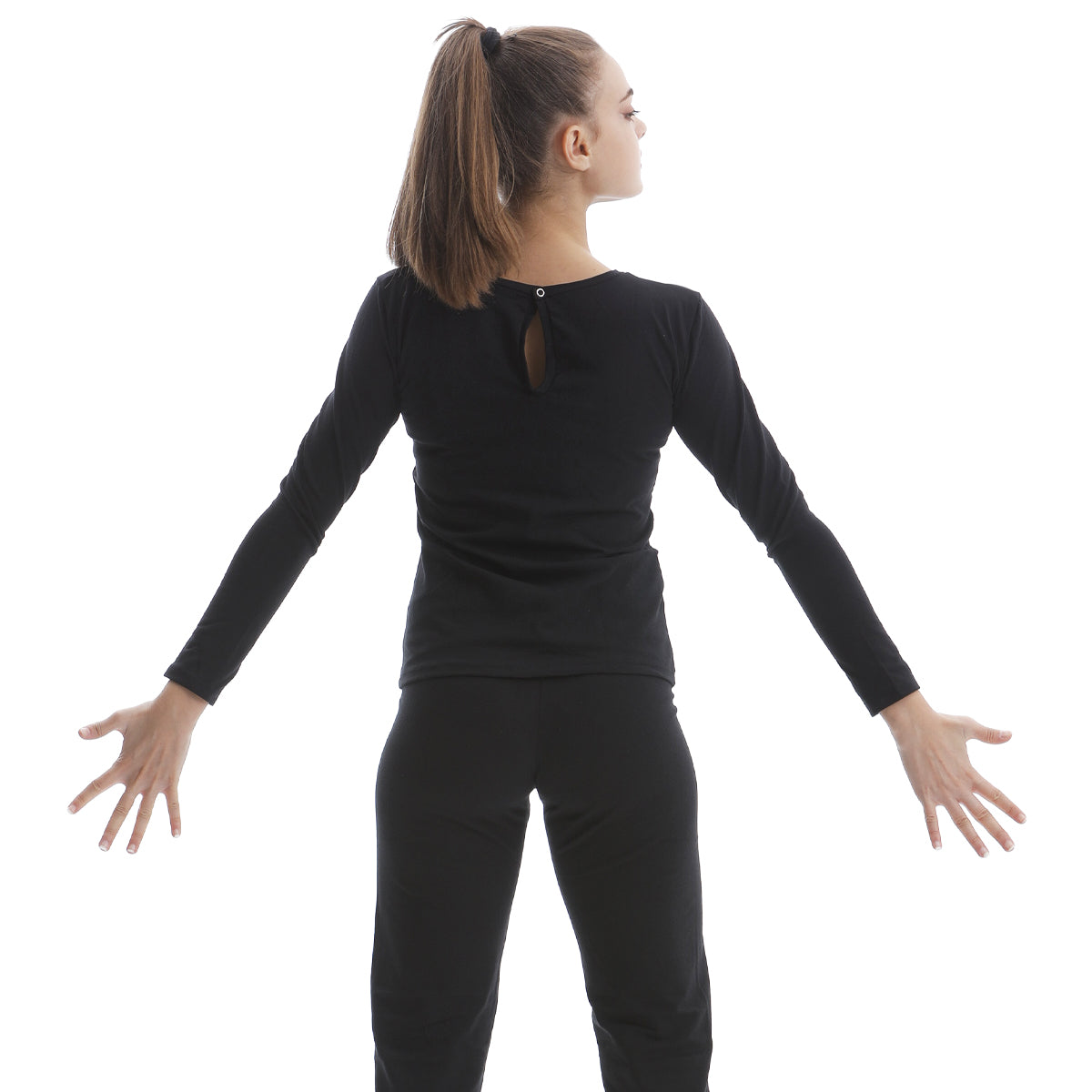 Pamučna majica s dugim rukavima i ovratnikom