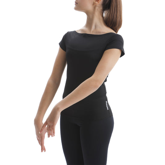 Microfiber boat neck shirt