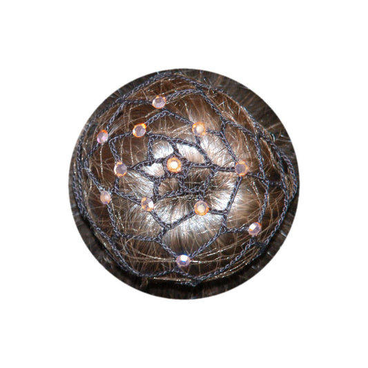 Black hair net with rhinestones