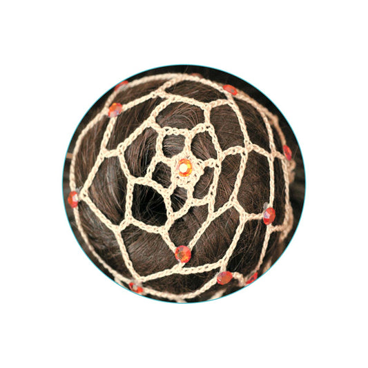 Blonde hair net with stones