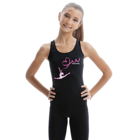 Racerback tank top with ribbon imprint