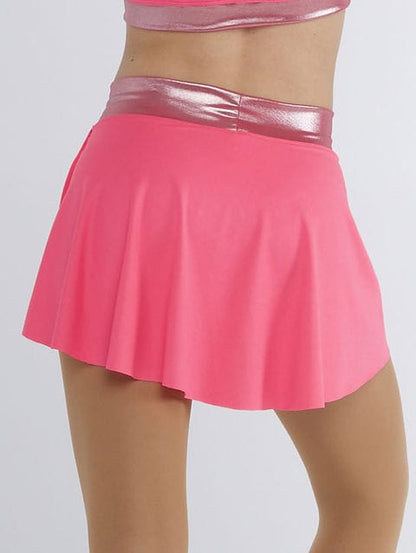 SHORT SKIRT IN MICROFIBER WITH AN ASYMMETRIC CUT AND BUILT-IN SHORTS